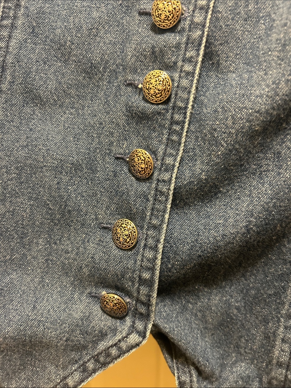 Vintage Denim silvered Button-Up Jacket - Picture 3 of 4